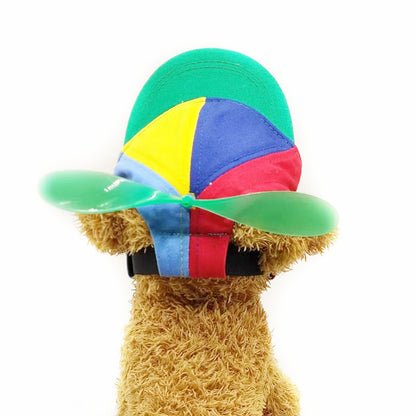 S Green Pet Baseball Cap with Spinning Propeller - Colorful Fun Design - See Details for Sizing