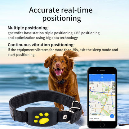Blue Real-Time Pet GPS Tracker Locator - Magnetic Charging, Multi-Mode Positioning for Dogs & Cats