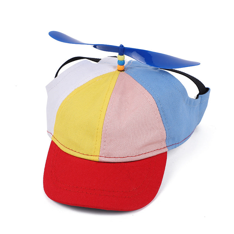 M Red Pet Baseball Cap with Spinning Propeller - Colorful Fun Design - See Details for Sizing