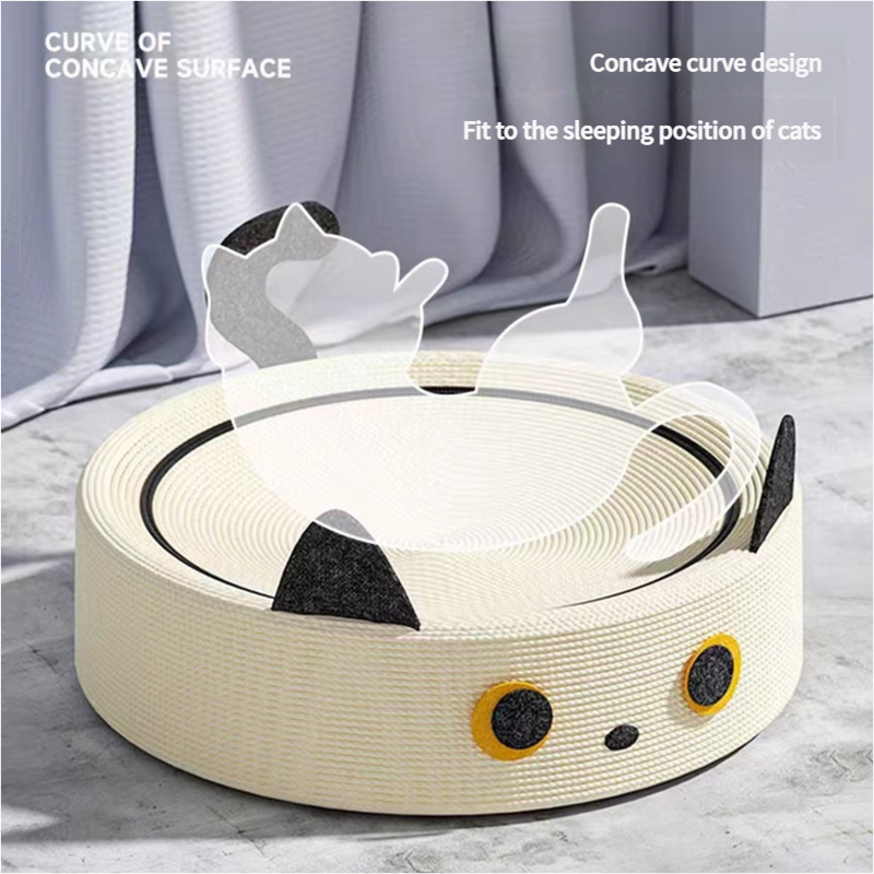 Adorable Cloth wrapped orange Cat Scratching Post and Lounger - 41cm Cat Claw Proof Basin