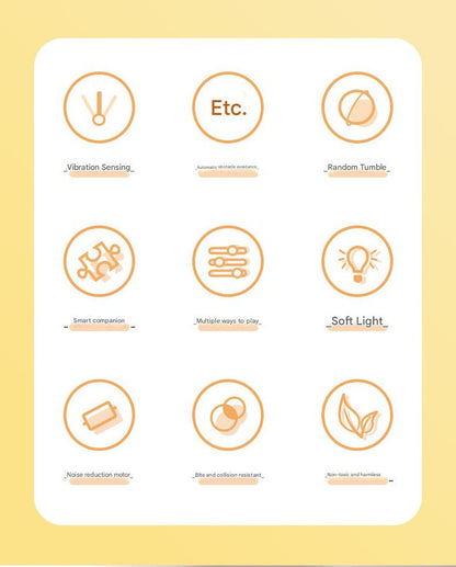 Rechargeable Interactive Cat Toy - Self-Rolling Ball with LED Light,Standard Edition Blue