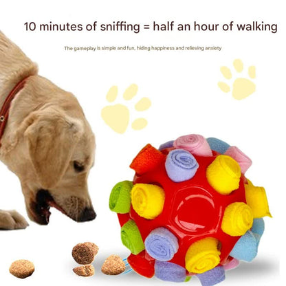 Rubber Snuffle Ball for Pets,Interactive Hollow Treat-Hiding Toy for Dogs and Cats(Orange)