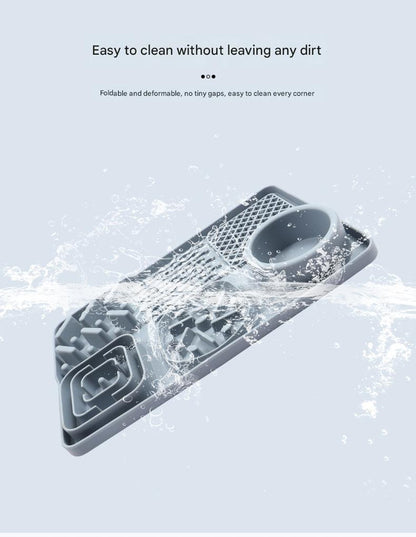 Pet Slow Feeder Lick Mat with Suction Cups - Anti-Anxiety Dog Feeding Mat(Grey)