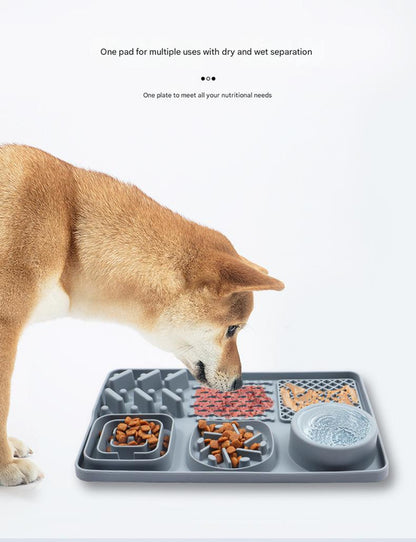 Pet Slow Feeder Lick Mat with Suction Cups - Anti-Anxiety Dog Feeding Mat(Purple)