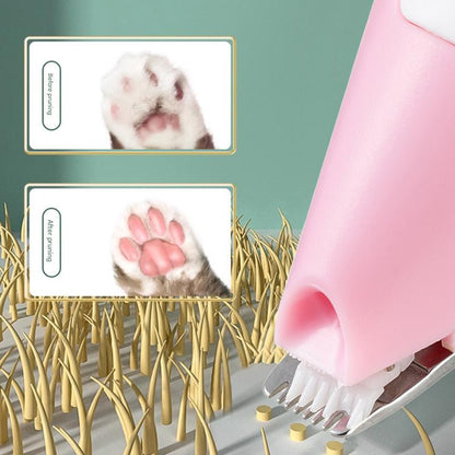 Electric Pet Hair Clipper with Type-C Charging, LED Light, and Grooming Accessories(yellow)