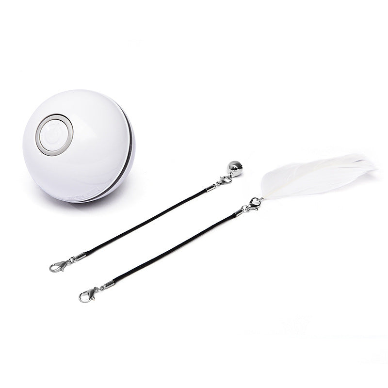 Smart USB Rechargeable Pet Interactive Rolling Ball(White)