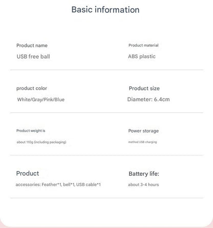 Smart USB Rechargeable Pet Interactive Rolling Ball(White)