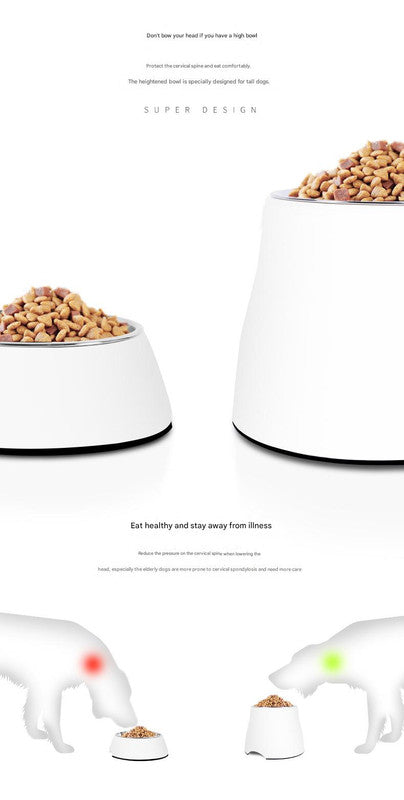 Elevated Pet Feeding Bowl with Stainless Steel Inner - Promotes Healthy Digestion & Reduces Neck Strain(Pink)