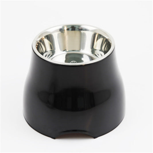 Elevated Pet Feeding Bowl with Stainless Steel Inner - Promotes Healthy Digestion & Reduces Neck Strain(Black)