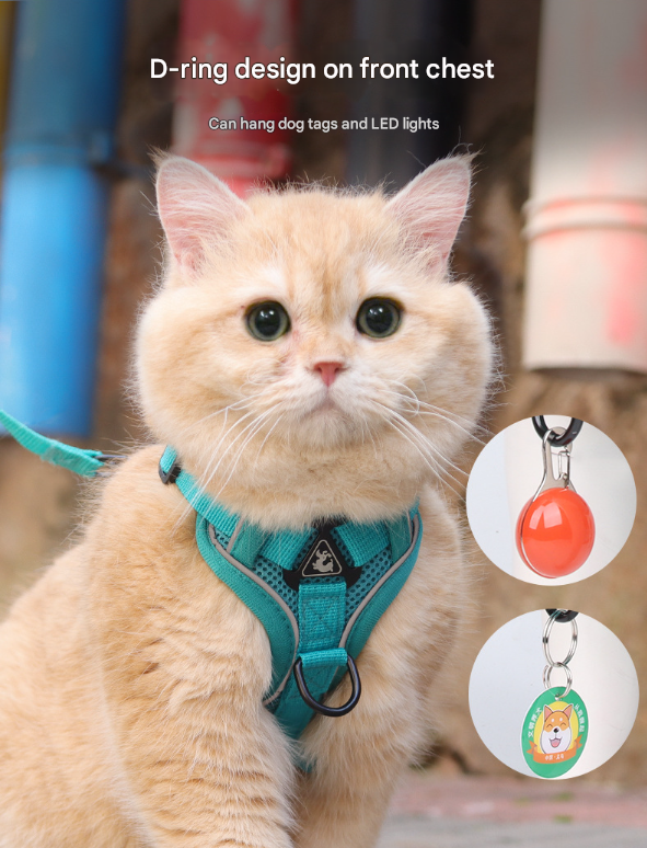 Grey Reflective Mesh Dog Harness and Leash Set - Adjustable No-Pull Vest - M