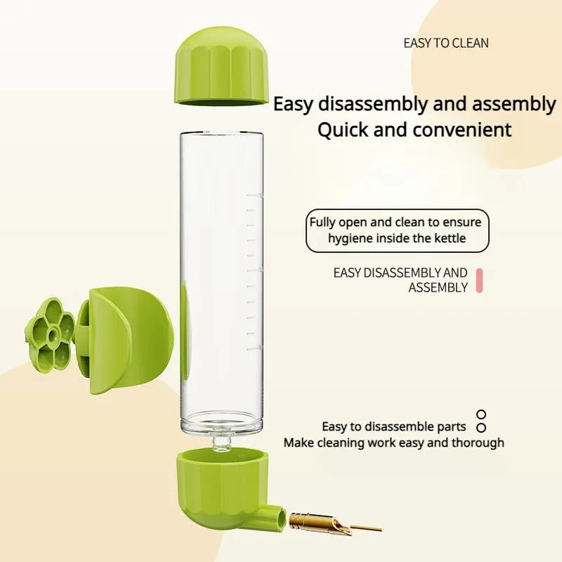 Brown Automatic Bird Water Feeder Bottle (200ml) - Leakproof No-Drip Dispenser for Parrots