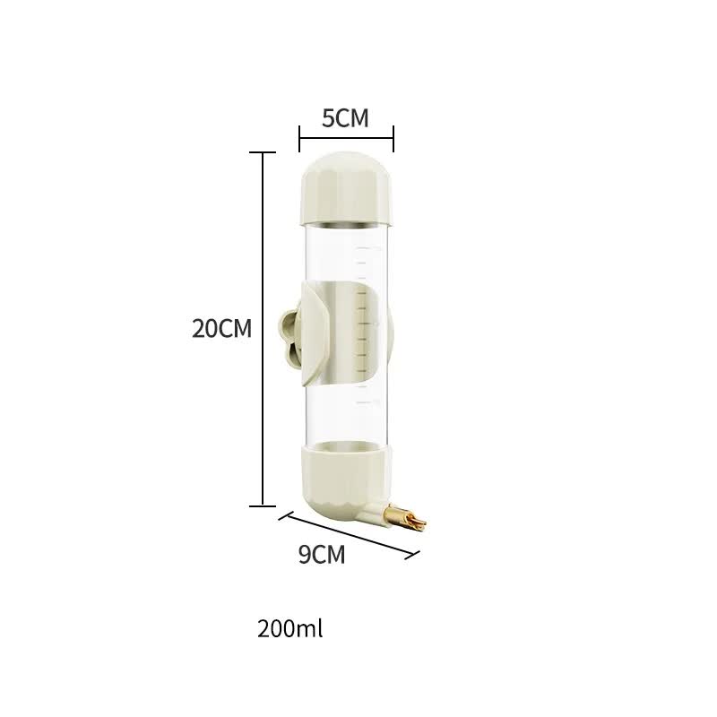 White Automatic Bird Water Feeder Bottle (200ml) - Leakproof No-Drip Dispenser for Parrots