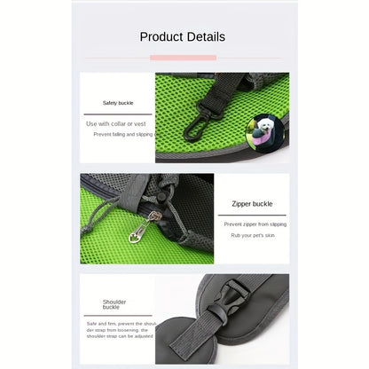 Yellow Portable Oxford Fabric Pet Carrier for Cats and Puppies (Size L)