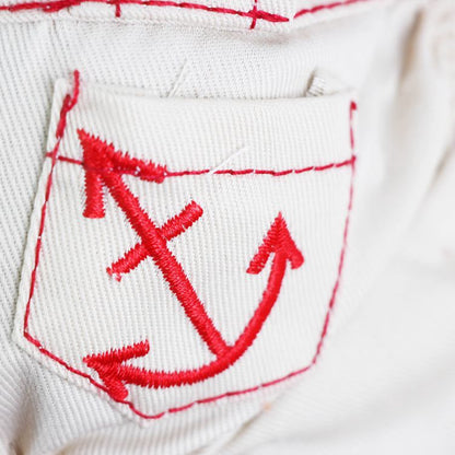 Red Cute Sailor Dog Outfit - Striped Shirt & Anchor Overalls for Small Dogs (Size : M )