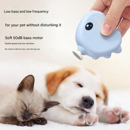 Green Cute Dinosaur Electric Pet Nail Grinder - 3-Speed, Low Noise, USB-C for Dogs & Cats