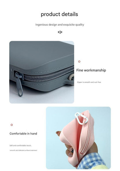 Black Silicone Dog Treat Pouch (Set of 2) - Waterproof, Portable for Training & Walks