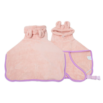Pink Hooded Dog Bathrobe - Super Absorbent, Adjustable Fit, Cozy Pet Towel (Size : XL)
