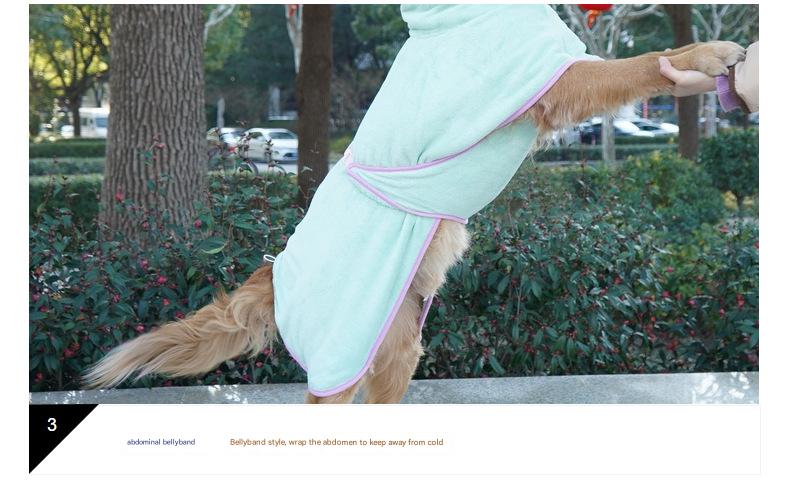 Green Hooded Dog Bathrobe - Super Absorbent, Adjustable Fit, Cozy Pet Towel (Size : XL)