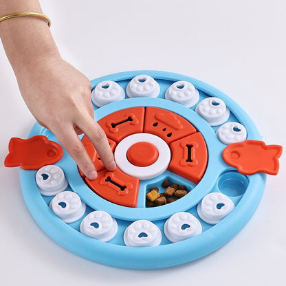 Blue Interactive Pet Puzzle Feeder Toy - Slow Eating & Mental Stimulation Game for Dogs & Cats