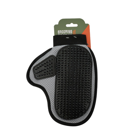 2 Pcs Grey And Black Pet Grooming Glove - Gentle Deshedding & Massage Mitt for Dogs & Cats, Efficient Fur Remover