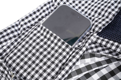 Black and White Checkered Comfortable Pet Sling Carrier for Small Dogs & Cats - Breathable Cotton Checkered Bag, Hands-Free, Safety Features