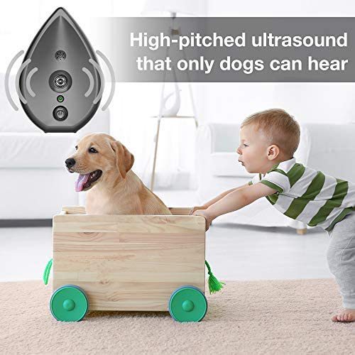 Dark Grey Ultrasonic Anti-Barking Device - Automatic Dog Bark Control & Training Aid | Rechargeable, 3 Modes, 50ft Range