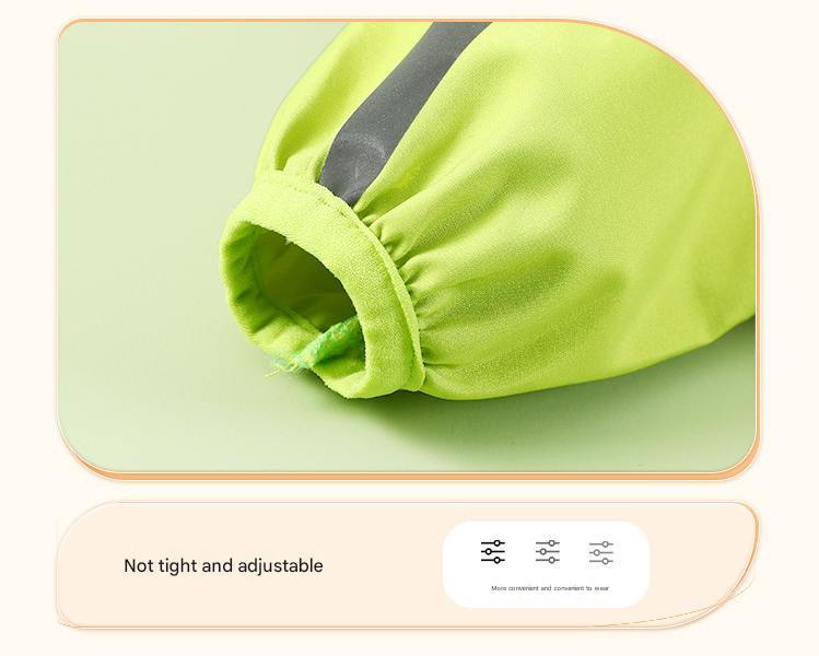 Colorblock (Beige blue) Dog Raincoat - Waterproof with Hood and Reflective Strips (Size M)