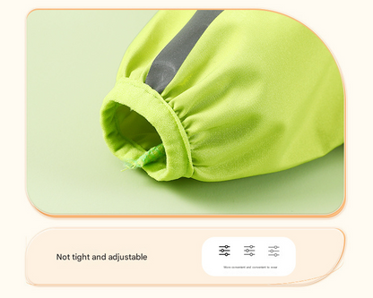 Colorblock (Beige blue) Dog Raincoat - Waterproof with Hood and Reflective Strips (Size XL)