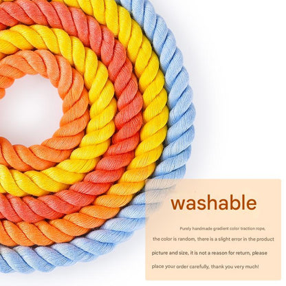 Handmade Rope Dog Collar and Leash Set - Colorful Woven Cotton Cotton (Mint green - Size S)