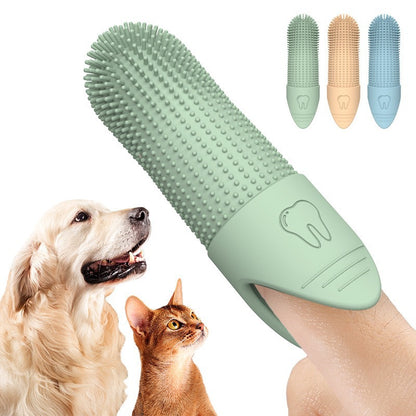 4 Pcs Blue Soft Silicone Pet Finger Toothbrush - Gentle Dental Care for Dogs & Cats, Tartar & Plaque Remover