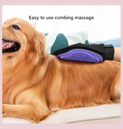 Pink 3-Pack Gentle Pet Grooming Glove - Deshedding, Bathing & Massage Mitt for Dogs & Cats, Breathable & Adjustable