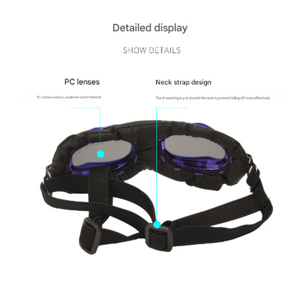 Pink Frame Black Film Retro Pet Goggles - UV Protection Sunglasses for Small Medium Dogs & Cats, Windproof Shatterproof Eye Protection