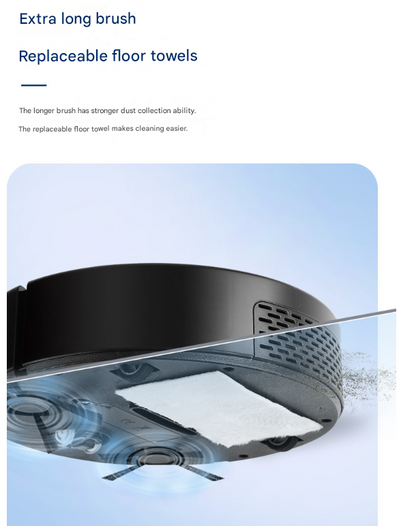 White 3-in-1 Smart Robot Vacuum Cleaner - Automatic Sweeping, Mopping & Suction for Hard Floors & Pet Hair