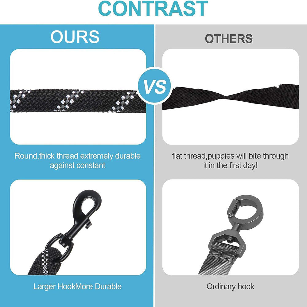 Green 3-in-1 Tangle-Free Dog Leash for 1-3 Dogs - Heavy Duty Bungee Coupler with Reflective Stitching & Padded Handle