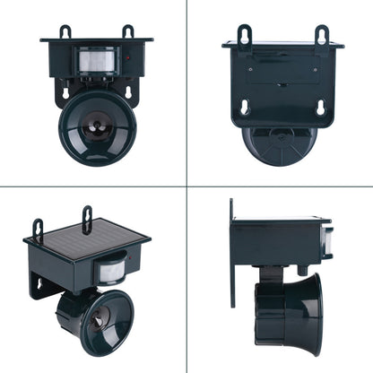 Dark Green Solar Powered Ultrasonic Animal Repeller - Motion Activated Outdoor Pest Deterrent for Garden