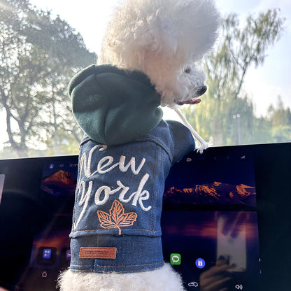 S Around 5kg New York Denim Chic Denim Pet Vest - Stylish Jean Jacket for Dogs & Cats - Spring, Summer & Autumn Fashion