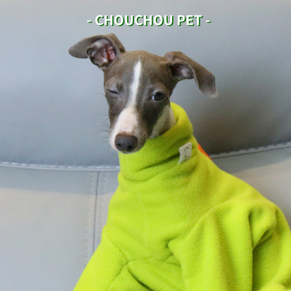 L Adorable Dinosaur Fleece Dog Jumpsuit - Warm Winter Pajamas for Whippets & Italian Greyhounds