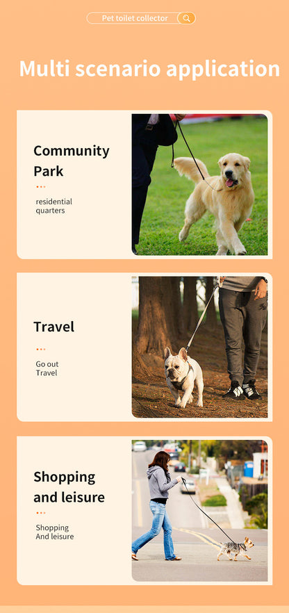 Orange and grey Hygienic Portable Dog Pooper Scooper with Integrated Bag Dispenser - Effortless Pet Waste Cleanup