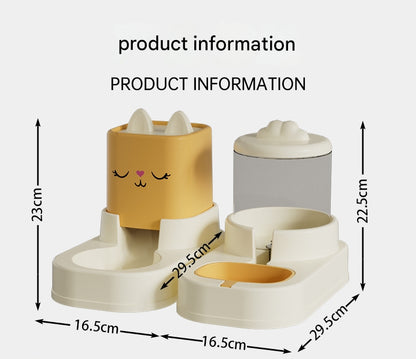 Pink Automatic Pet Feeder and Water Dispenser Set - Large Capacity Gravity Food & Water Combo for Cats & Dogs