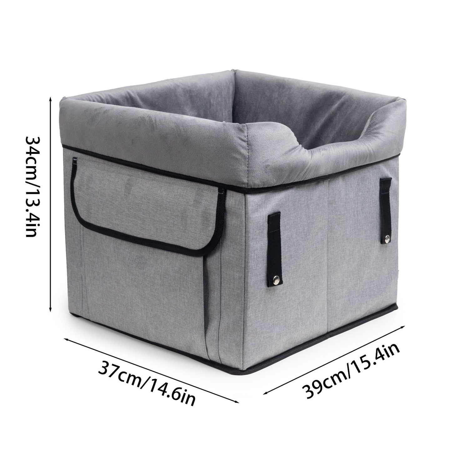 Grey Car Pet Pad - Portable Dog Booster Seat for Safe and Comfortable Travel