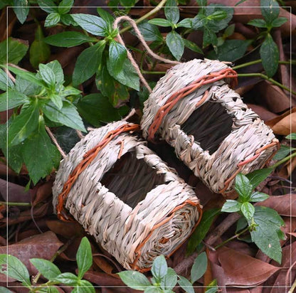 3-Piece Handcrafted Natural Grass Bird Nest - Eco-Friendly Pet Garden Decor(13*8cm)