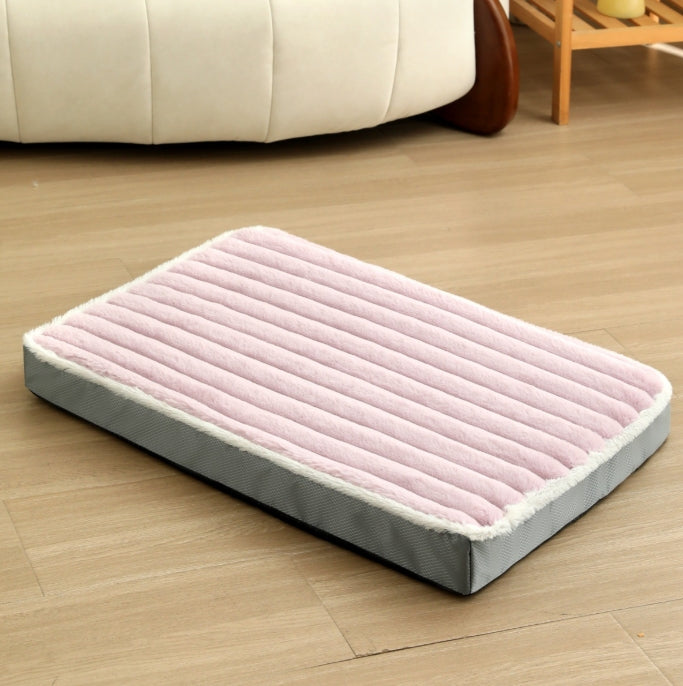 2-Piece Purple-pink Sponge large pet bed - plush dog mat, detachable, washable, anti-slip base(50*40*8cm)