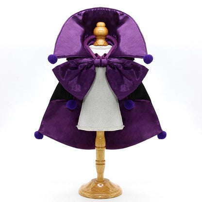 Purpie Regal Vampire Pet Cape | Halloween & Christmas Costume Cloak with Bow & Pom-Poms for Dogs and Cats(Size M)