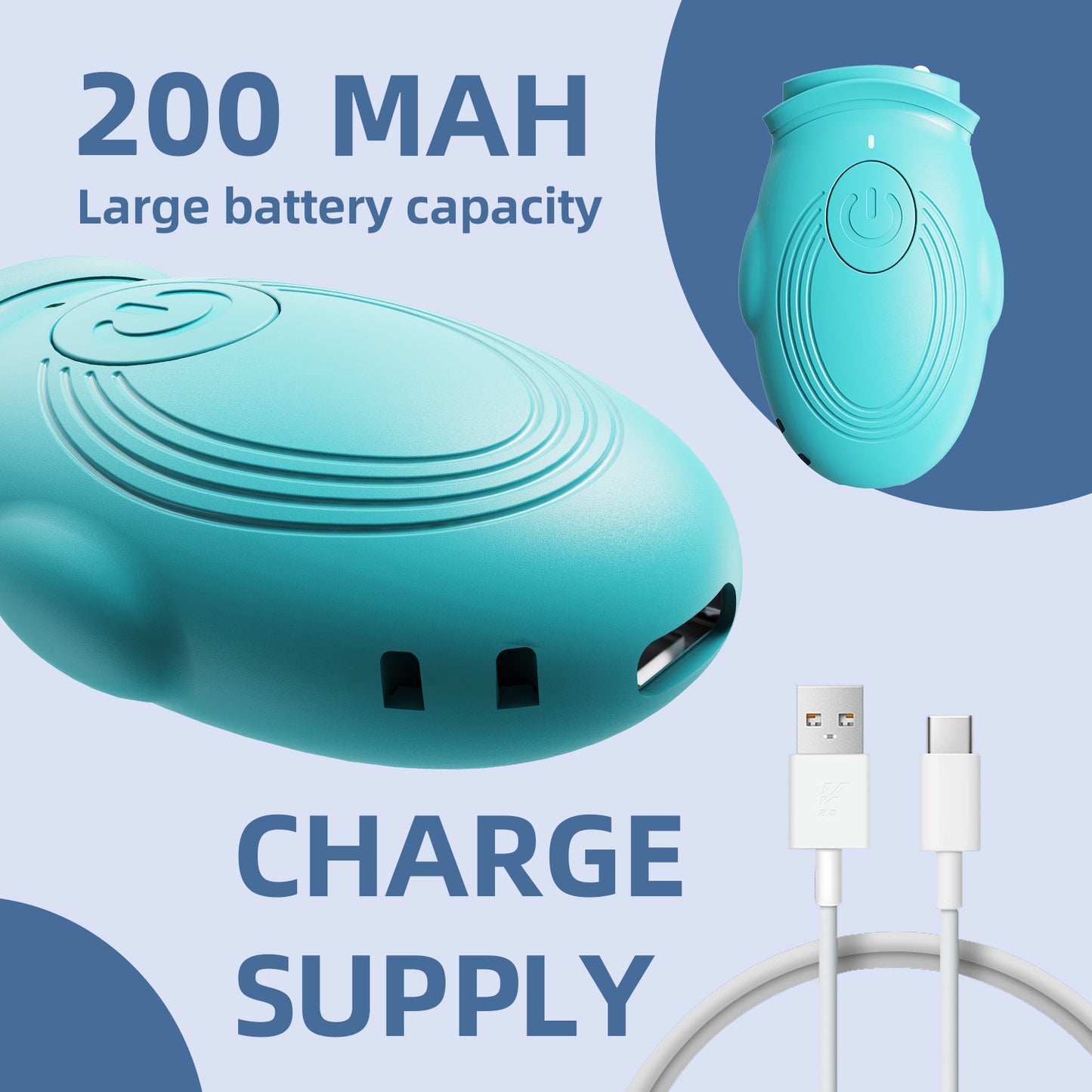 Blue 2-in-1 Ultrasonic Dog Repellent & Trainer - Portable USB Rechargeable Anti-Barking Device