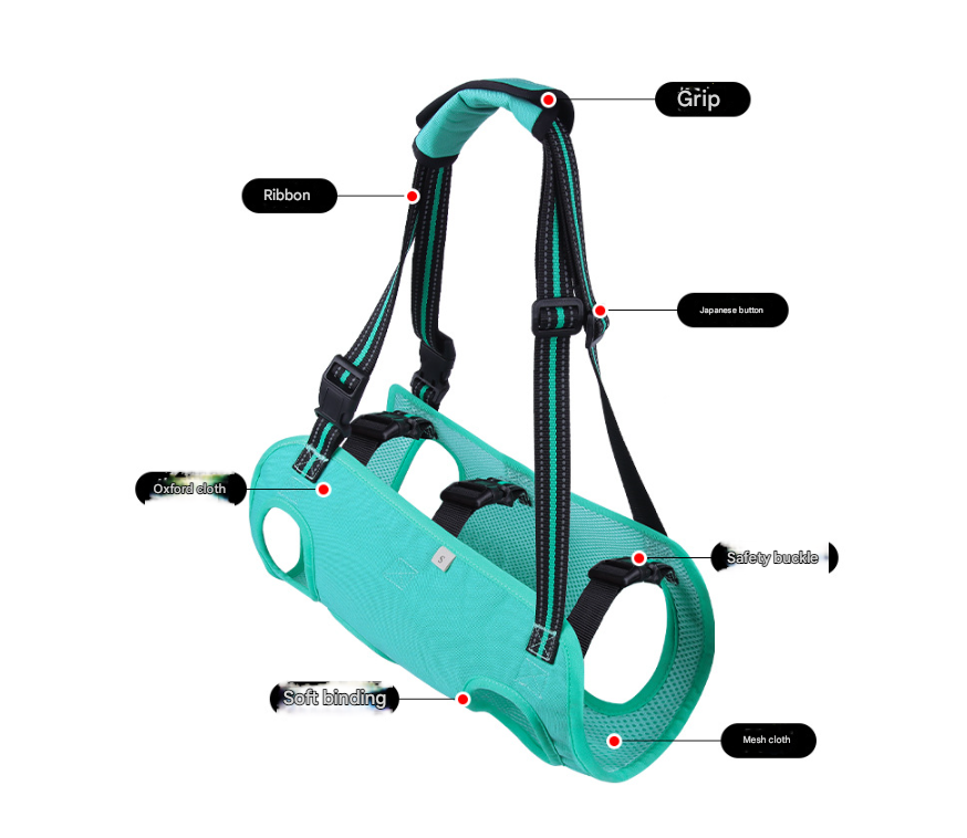 Green Pet Support Harness for Senior and Disabled Dogs - Adjustable Chest and Back Support Leash(Size XL)