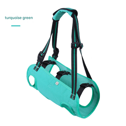 Green Pet Support Harness for Senior and Disabled Dogs - Adjustable Chest and Back Support Leash(Size S)