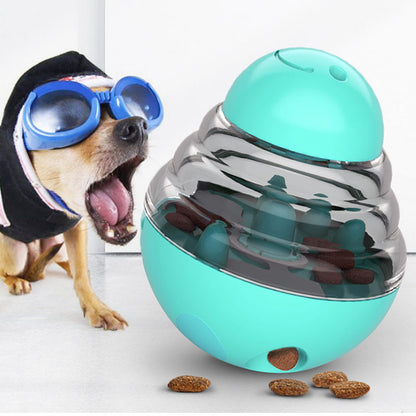 Interactive Dog Puzzle Feeder with Adjustable Food Dispensing Holes(Blue)