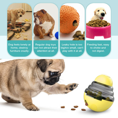Interactive Dog Puzzle Feeder with Adjustable Food Dispensing Holes(Yellow)