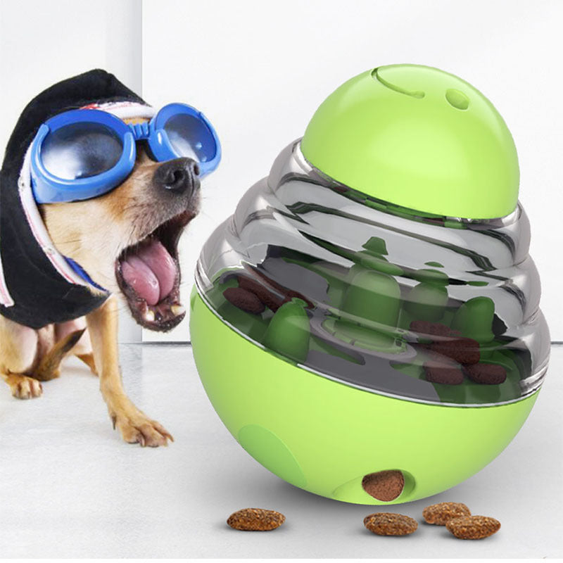 Interactive Dog Puzzle Feeder with Adjustable Food Dispensing Holes(Green)