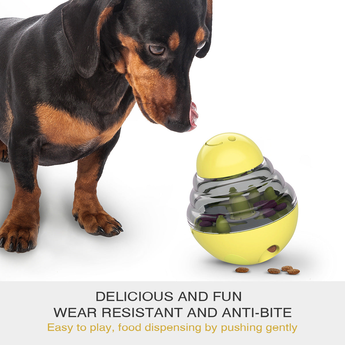 Interactive Dog Puzzle Feeder with Adjustable Food Dispensing Holes(Green)